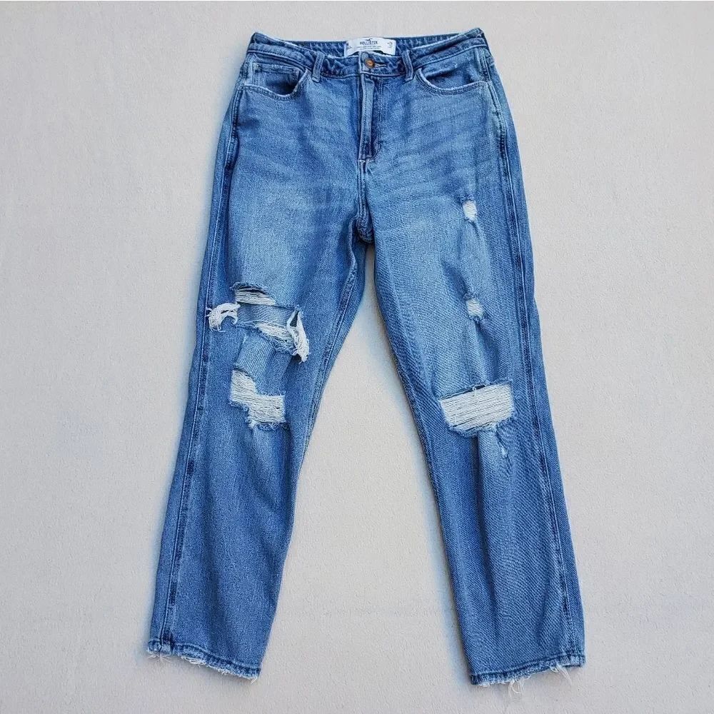 Hollister Curvy High Rise Mom Jeans Vintage Stretch 7R 28x27